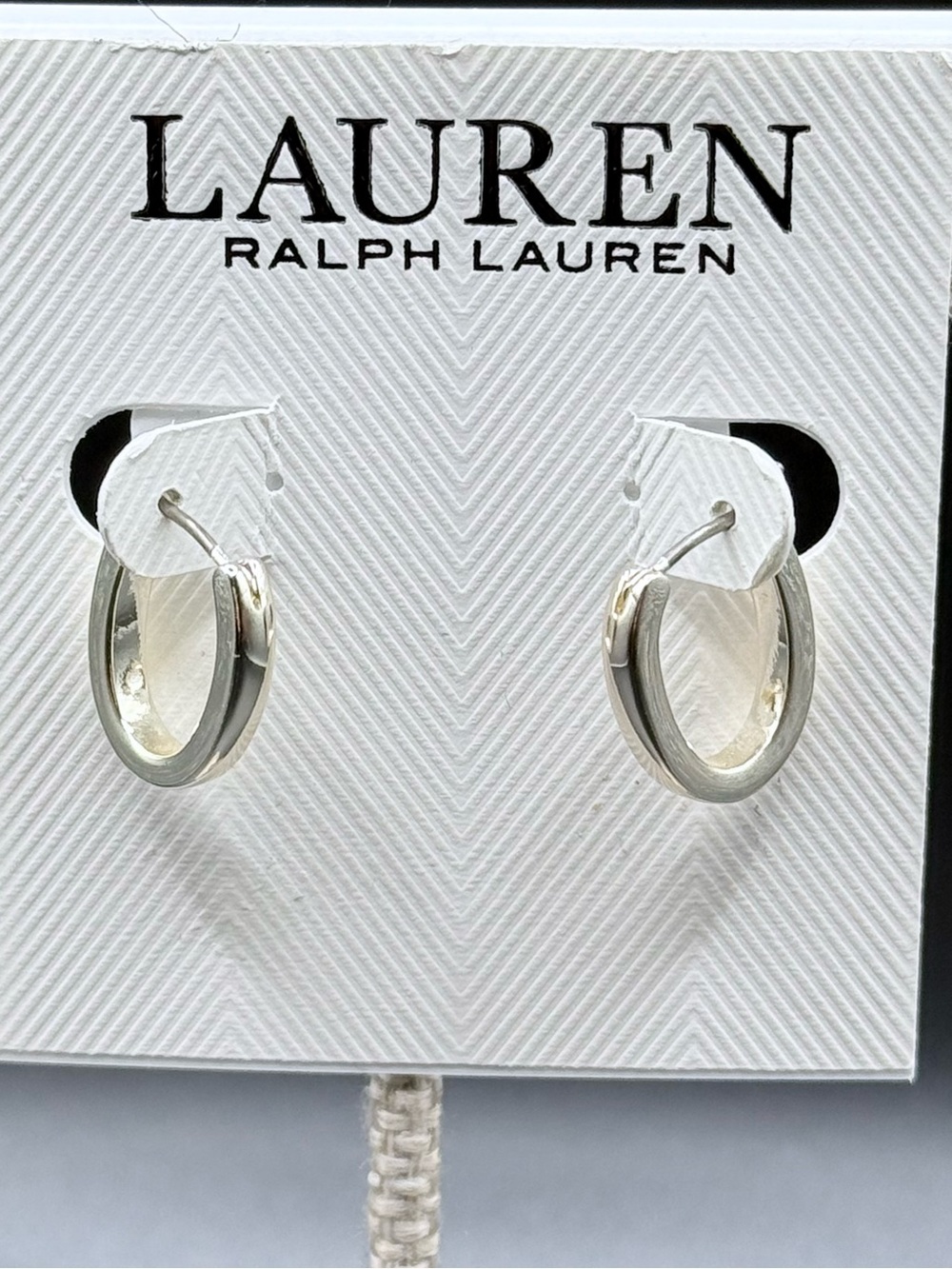 Lauren Ralph Lauren Silver-Tone Oval Hoop Earrings